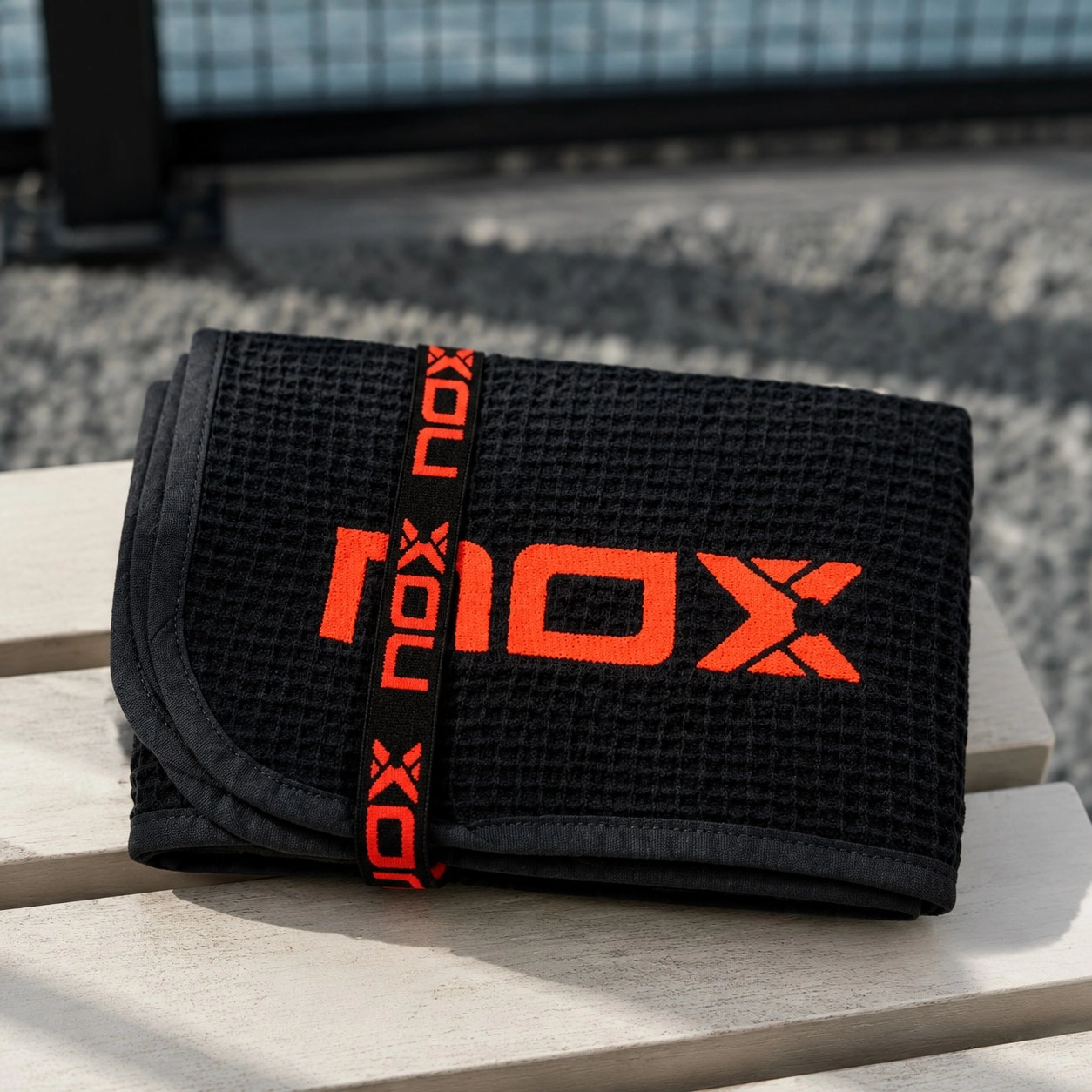 Black/Red Nox Cotton Towel 50x90cm — Injury prevention
