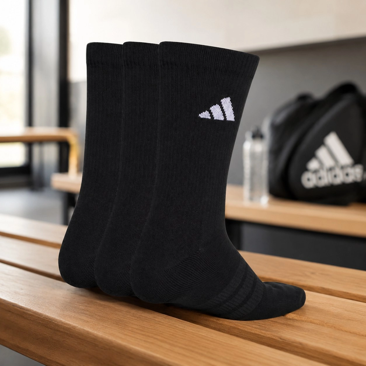 Pack 3 Adidas CRW Black Socks
