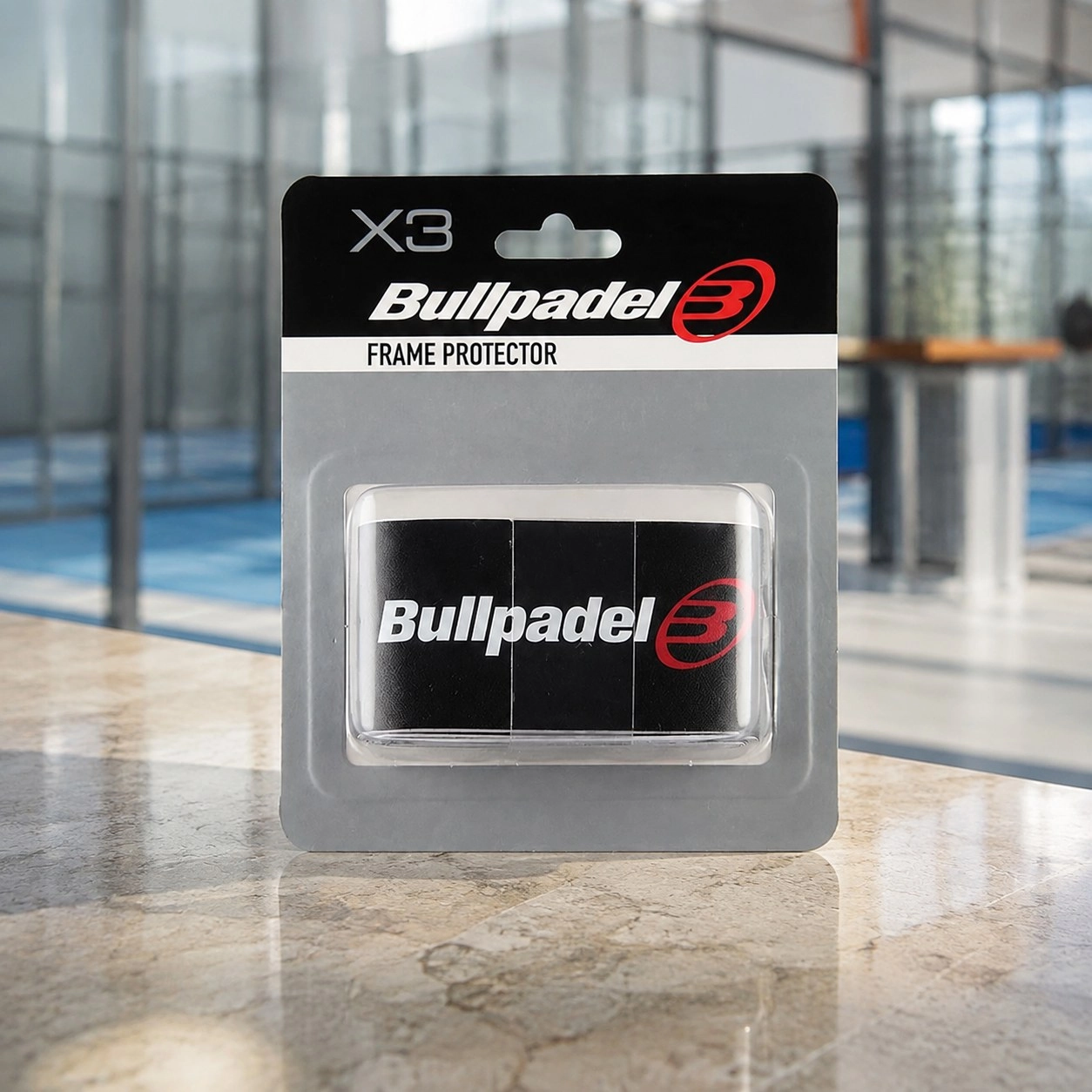 Pack 3 Black Bullpadel Protectors — Racket protectors