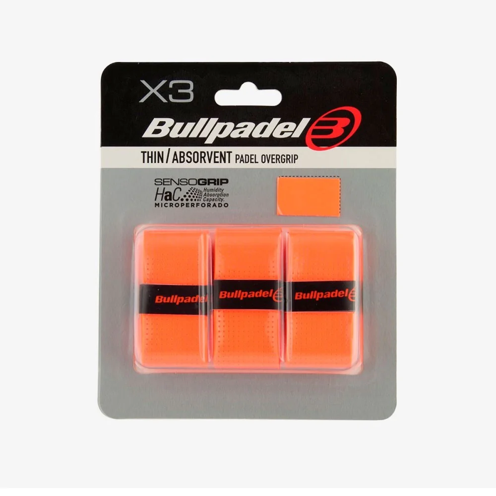 Pack 3 Orange Perforated Bullpadel Overgrips — photo 2
