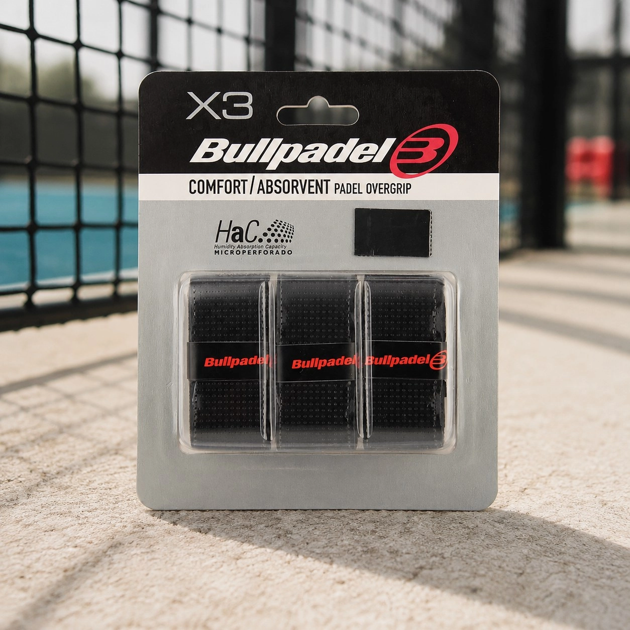 Pack 3 Overgrips Bullpadel Perforated Black