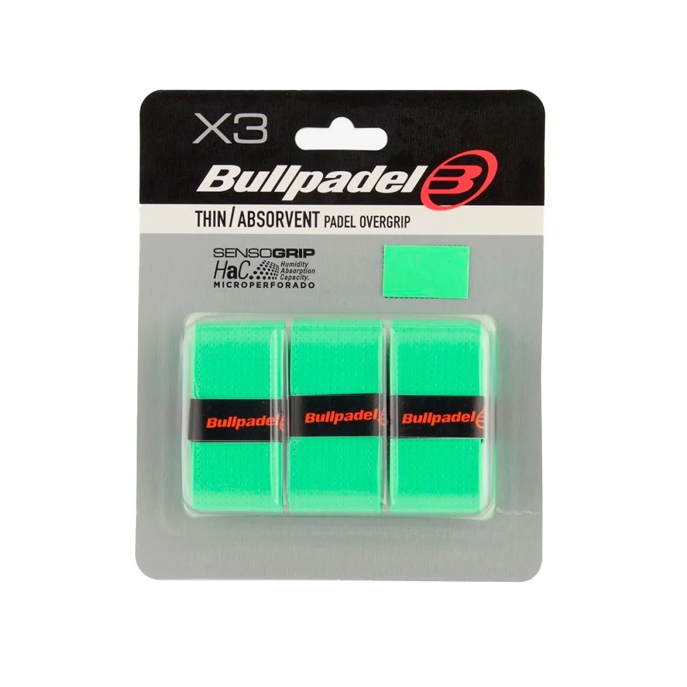 Pack 3 Overgrips Bullpadel Perforated Green — photo 2