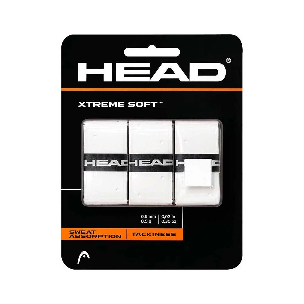 Pack 3 Overgrips head XtremeSoft White