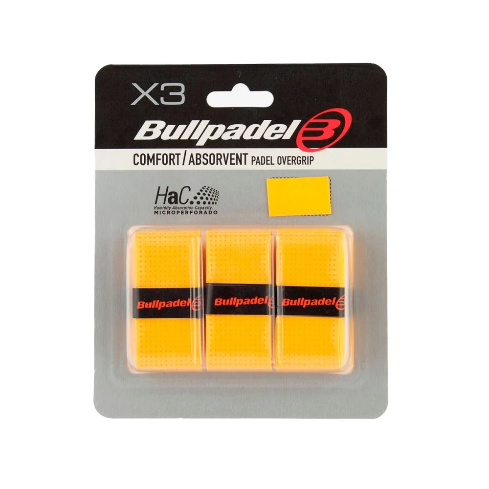 Pack 3 Perforated Bullpadel Overgrips Yellow — photo 2