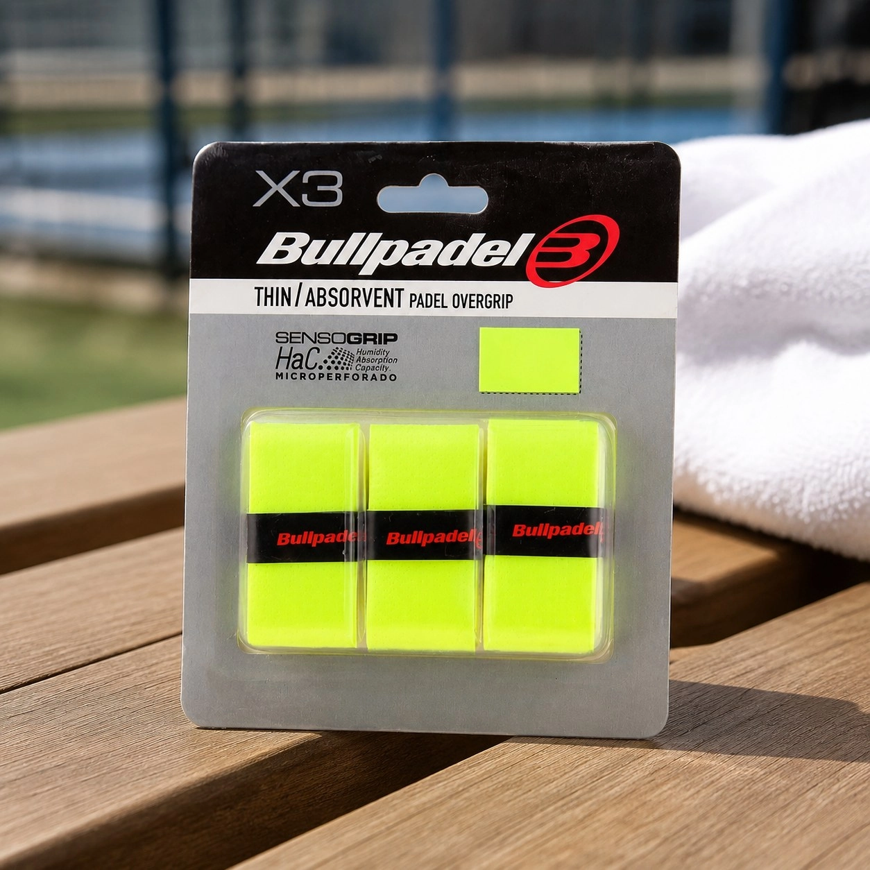 Pack 3 Perforated Bullpadel Overgrips Yellow