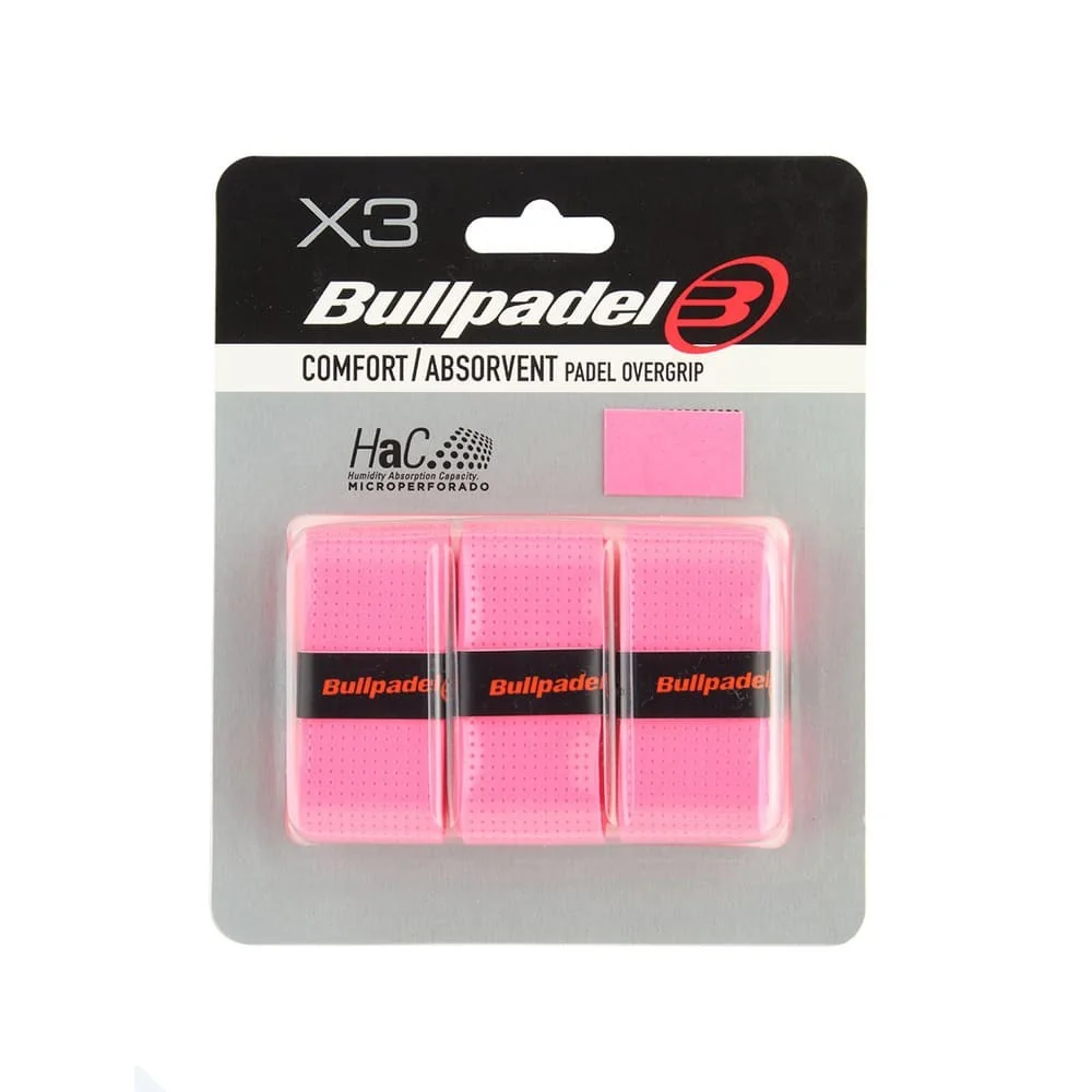 Pack 3 Pink Perforated Bullpadel comfort Overgrips — photo 2