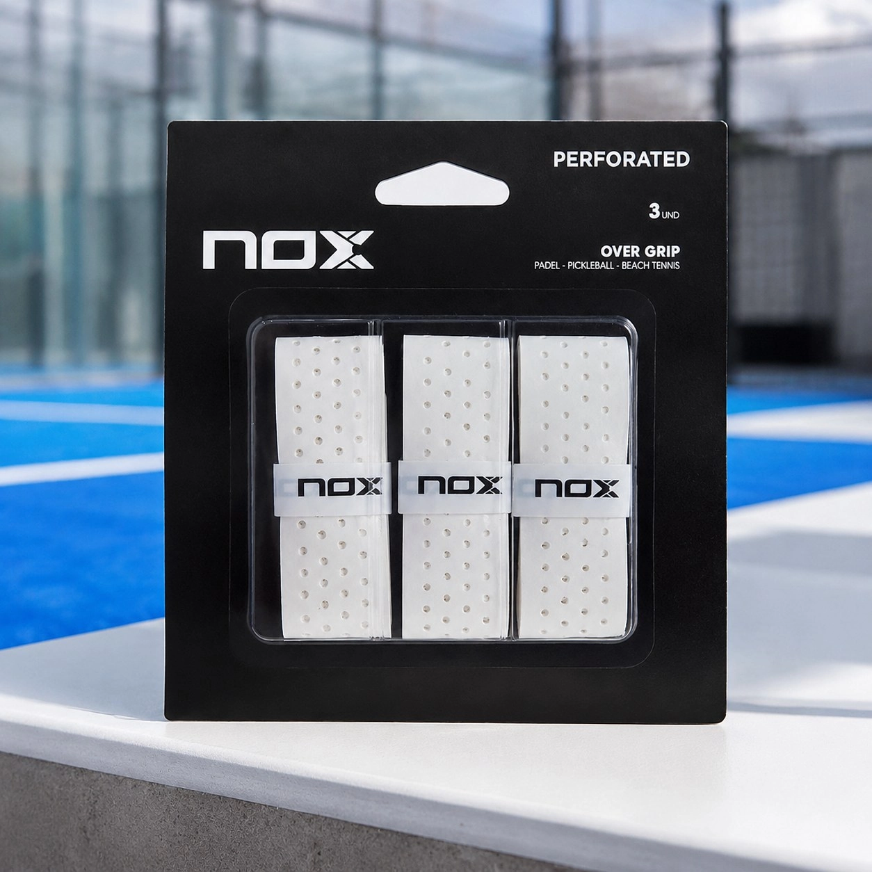 Pack 3 White Perforated Nox Overgrips